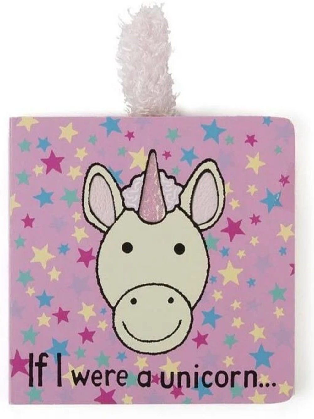 Jellycat Pink Unicorn Board Book with Star Pattern